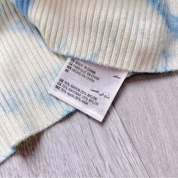 Tie Dye Ribbed Long Sleeve Top XL - Picture 3 of 4